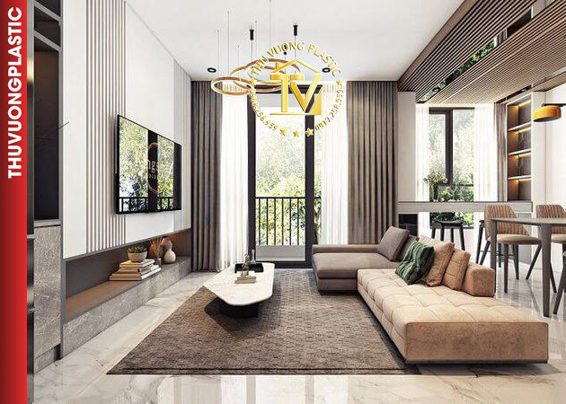 Thi công nội thất phòng khách tại Bắc Giang Hình ảnh Thi công nội thất phòng khách tại Bắc Giang - Sản phẩm Thu Vượng Plastic