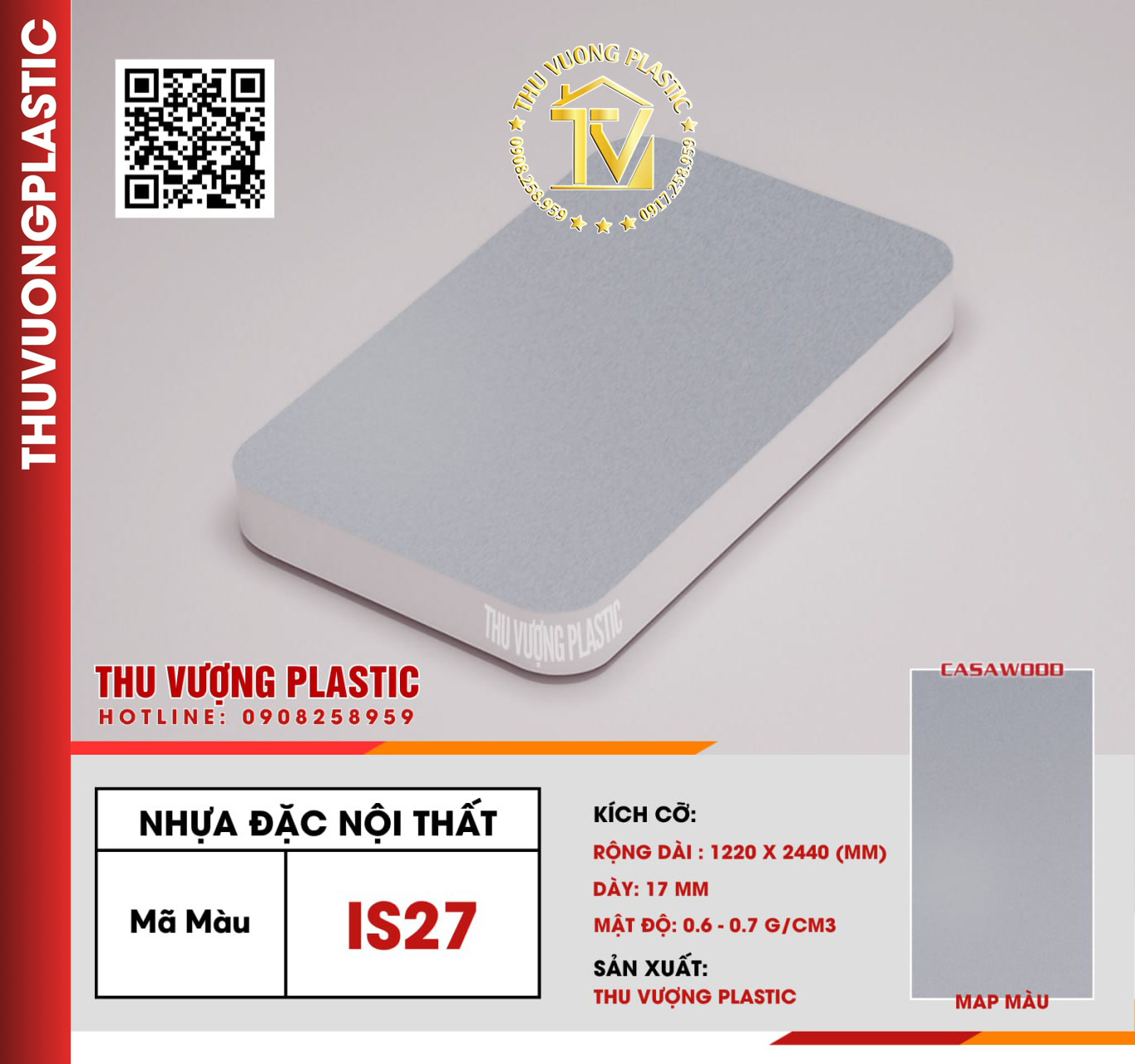Casawood IS27 Tấm Nhựa Đặc Nội Thất PVC