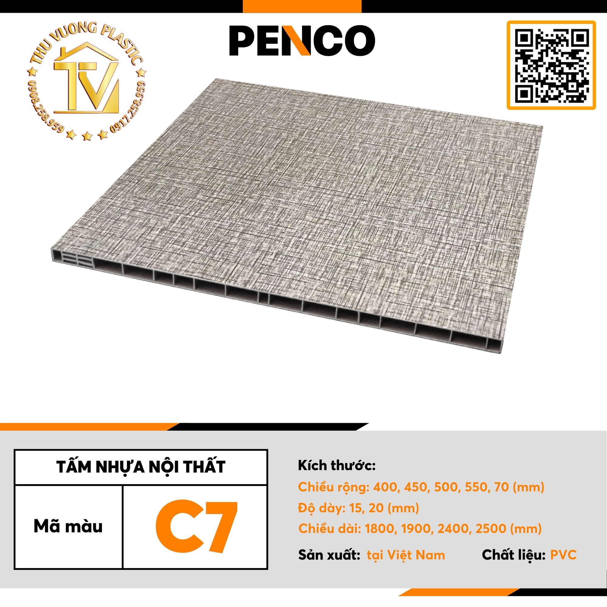 Tấm Nhựa Nội Thất Penco | Tấm Tủ Nhựa Màu C7