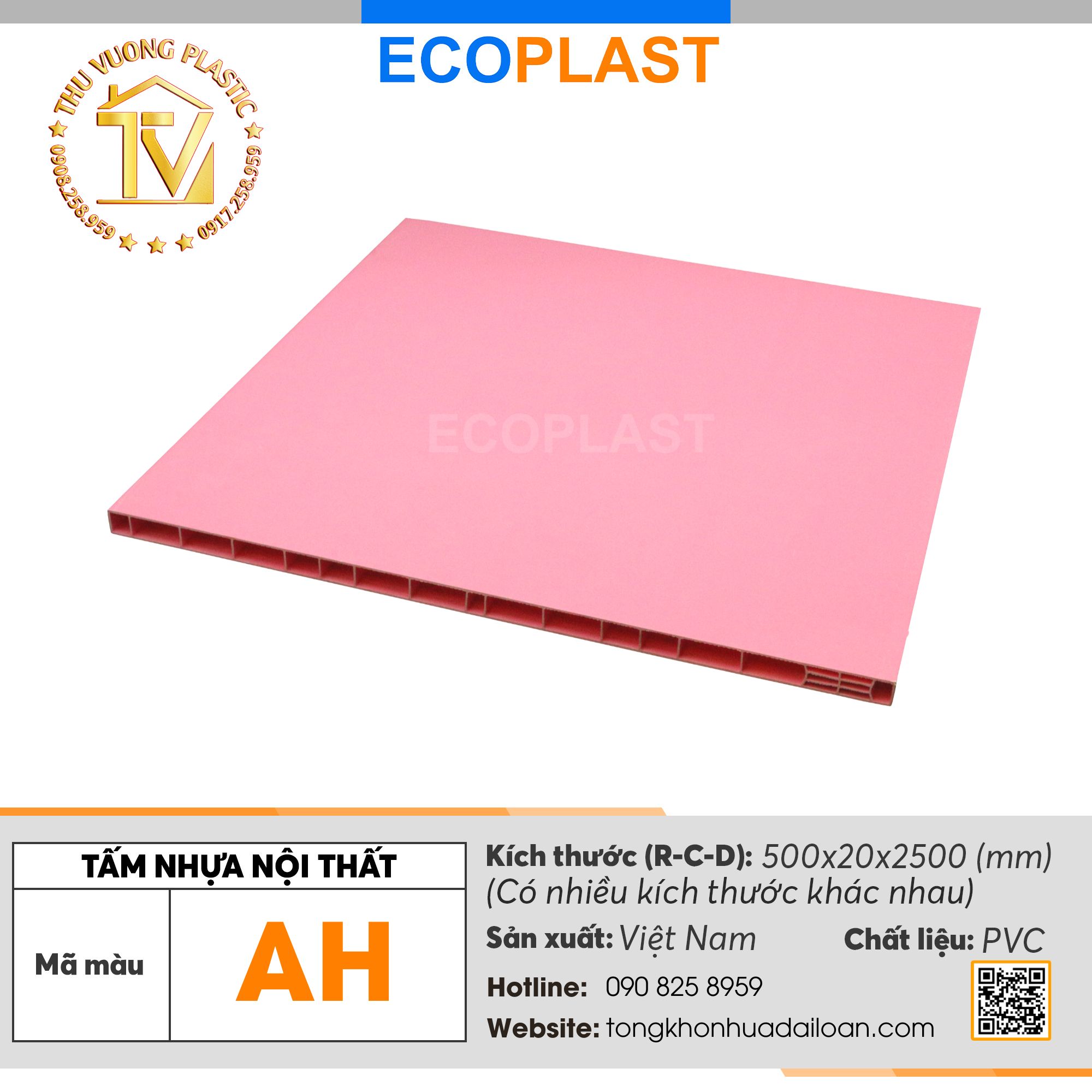 Tấm nội thất ECOPLAST - AH Hình ảnh Tấm nội thất ECOPLAST - AH - Sản phẩm Thu Vượng Plastic