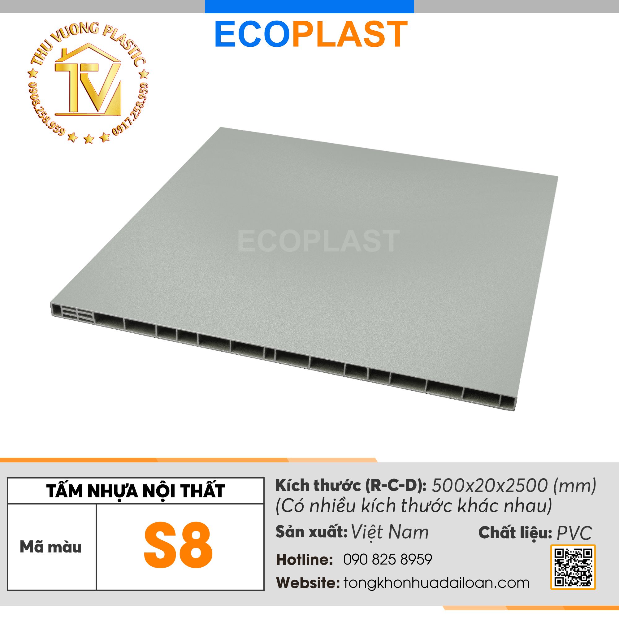 Tấm nội thất ECOPLAST S8 Hình ảnh Tấm nội thất ECOPLAST S8 - Sản phẩm Thu Vượng Plastic