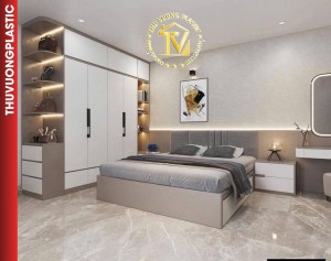 Thi công phòng ngủ hiện đại cho phòng ngủ