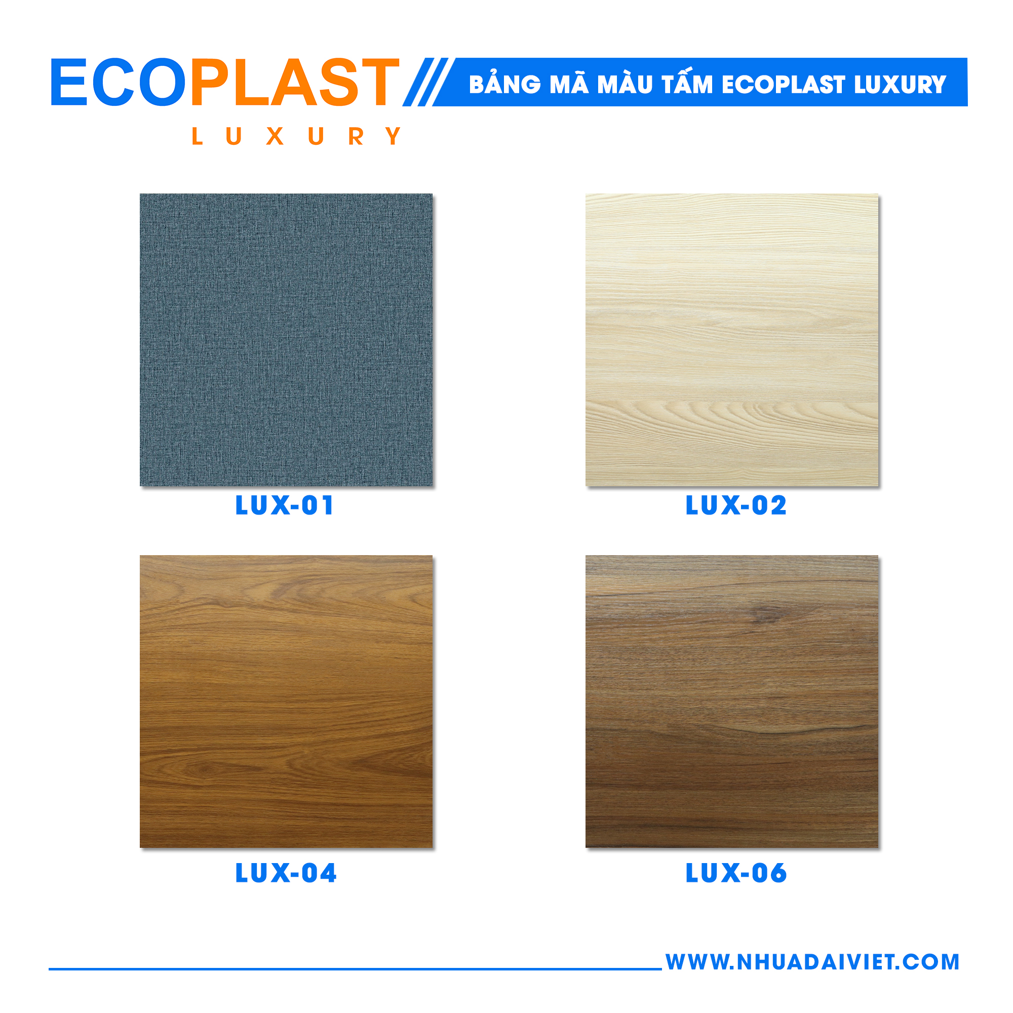 Tấm nội thất ECOPLAST LUXURY - LUX 02 6 bang ma mau tam nhua noi that ecoplast