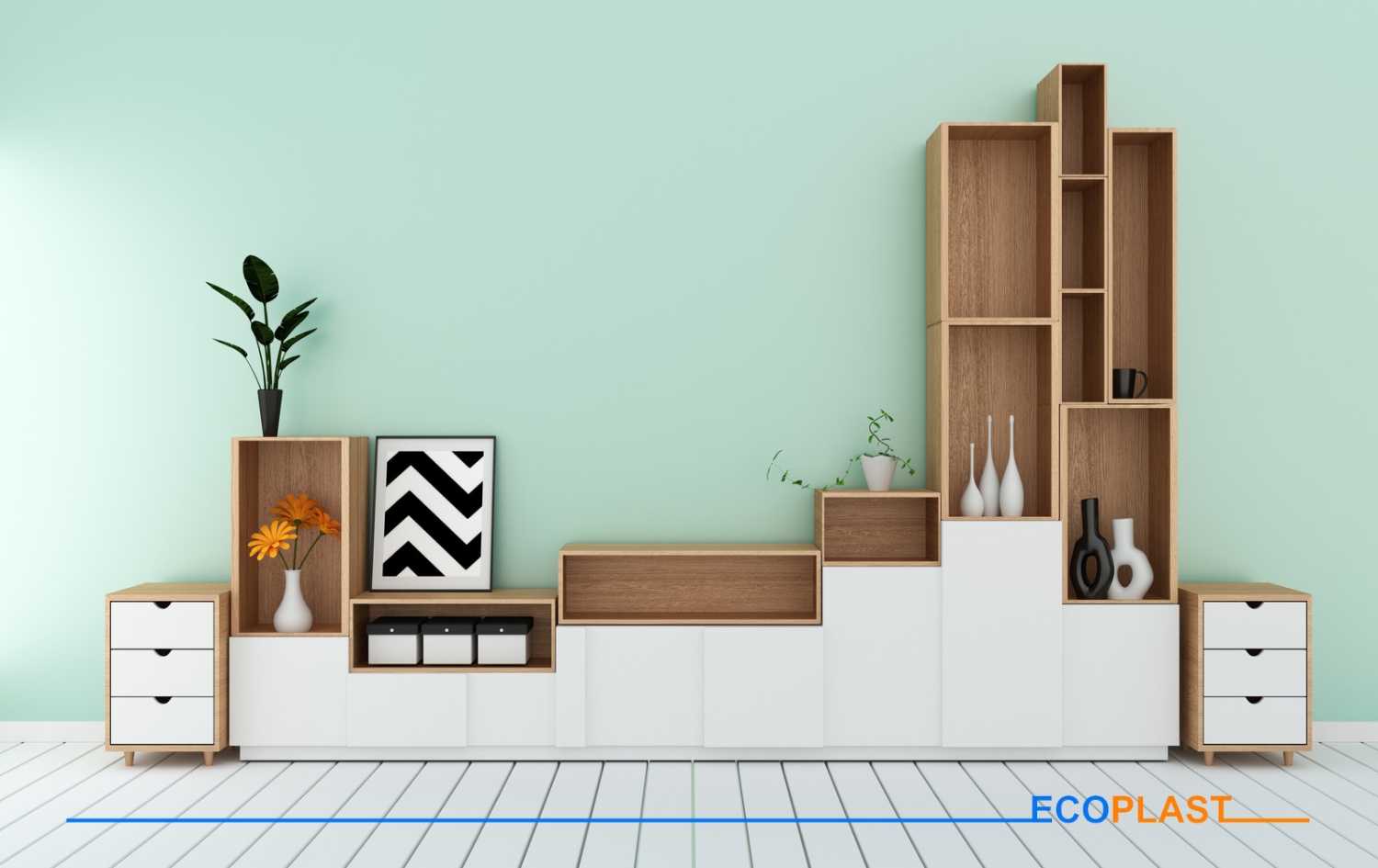 Ứng dụng của tấm nhựa nội thất ECOPLAST khổ 350 mm 6 ke tu 1