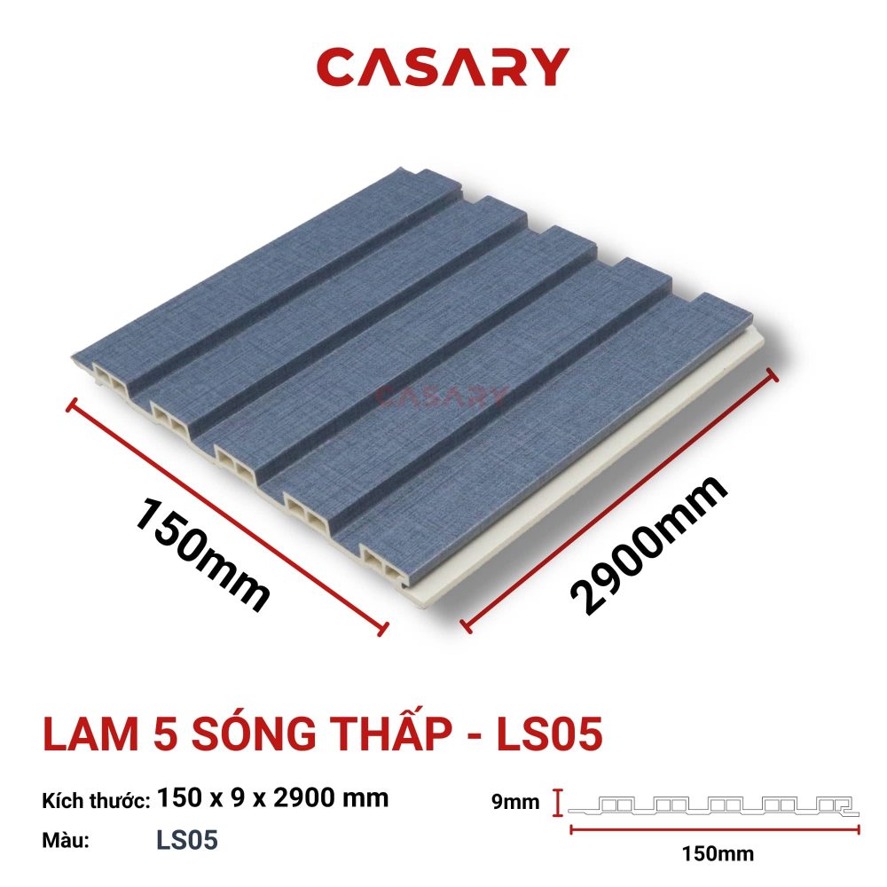 Tấm Ốp Lam 5 Sóng Thấp Casary - LS05 1 tam op lam 5 song thap ls 05 3
