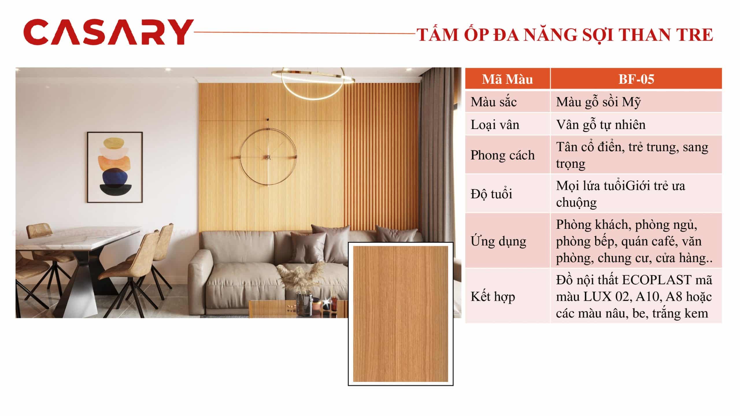Tấm ốp đa năng CASARY - BF05 10 ung dung tam op da nang soi than tre BF05 scaled 1