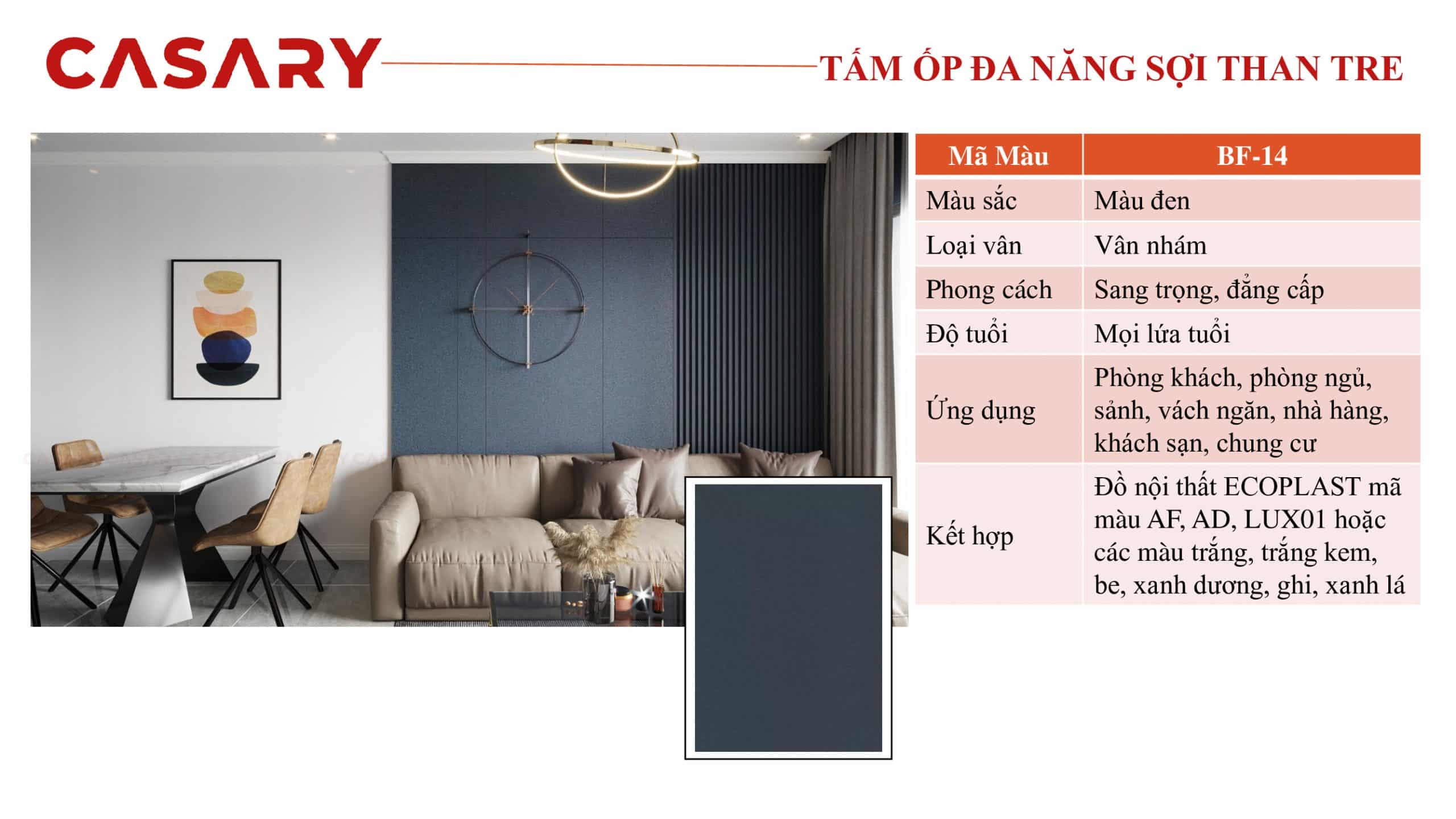 Tấm ốp đa năng CASARY - BF14 10 ung dung tam op da nang soi than tre BF14
