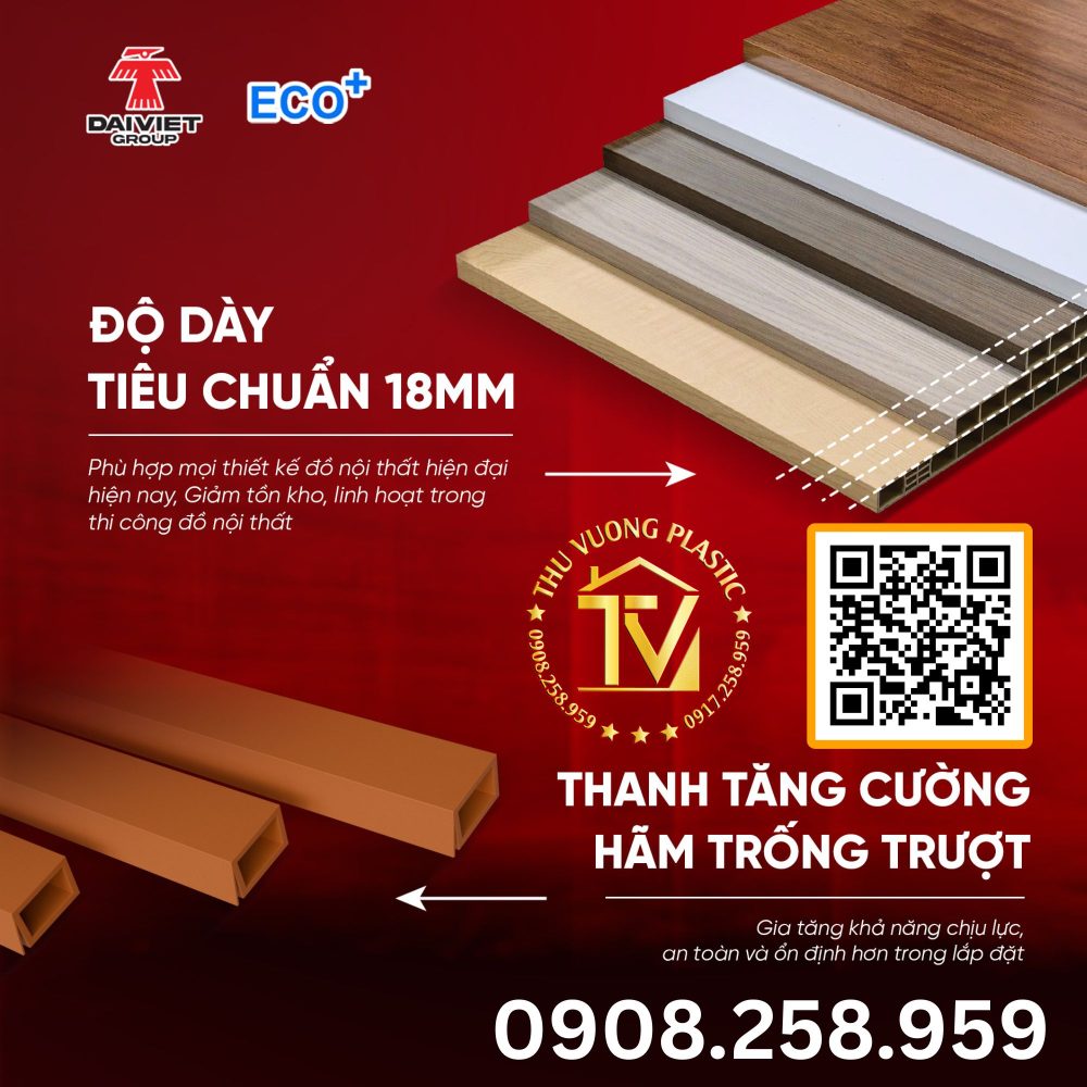 Tấm Nhựa ECO+ | ECO Cộng | E31 3 thanh tang cuong eco cong